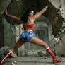 Wonder Woman keeps the building from collapsing