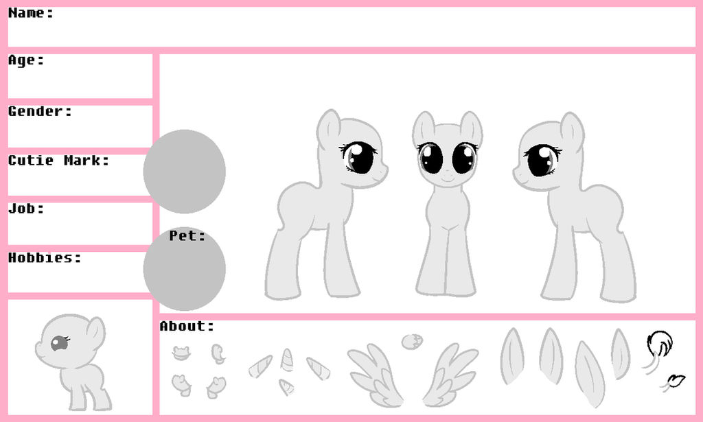 MLP Female Reference Sheet by oCrystalArt on DeviantArt