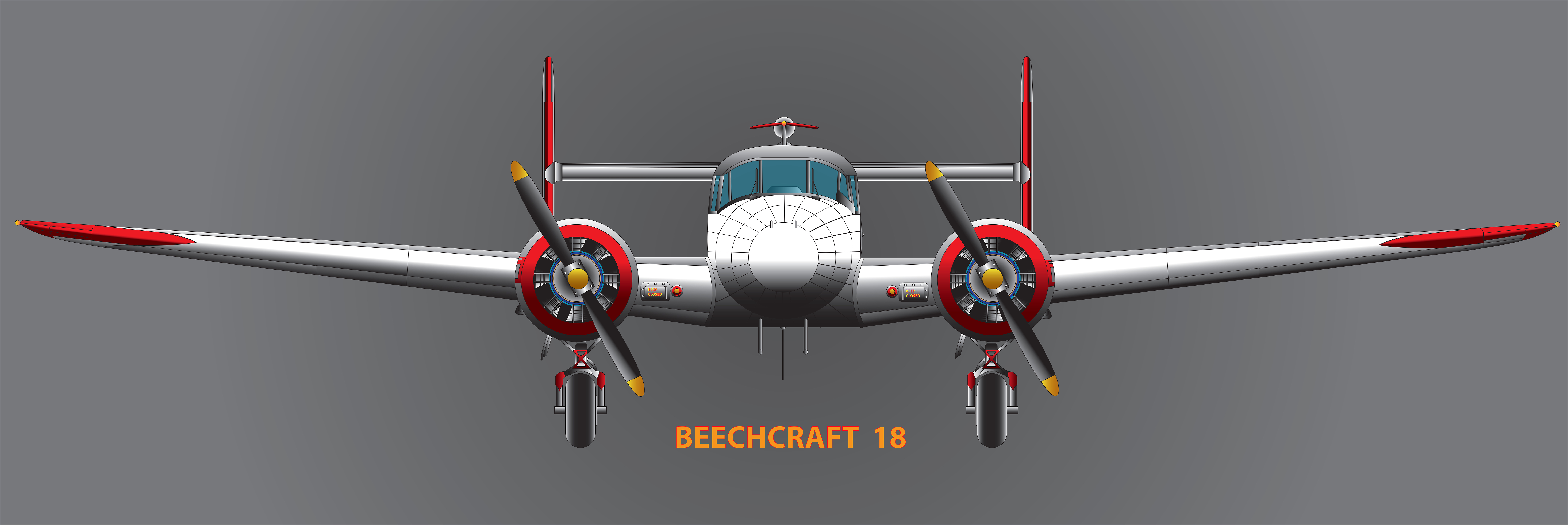 Beechcraft 18 front view