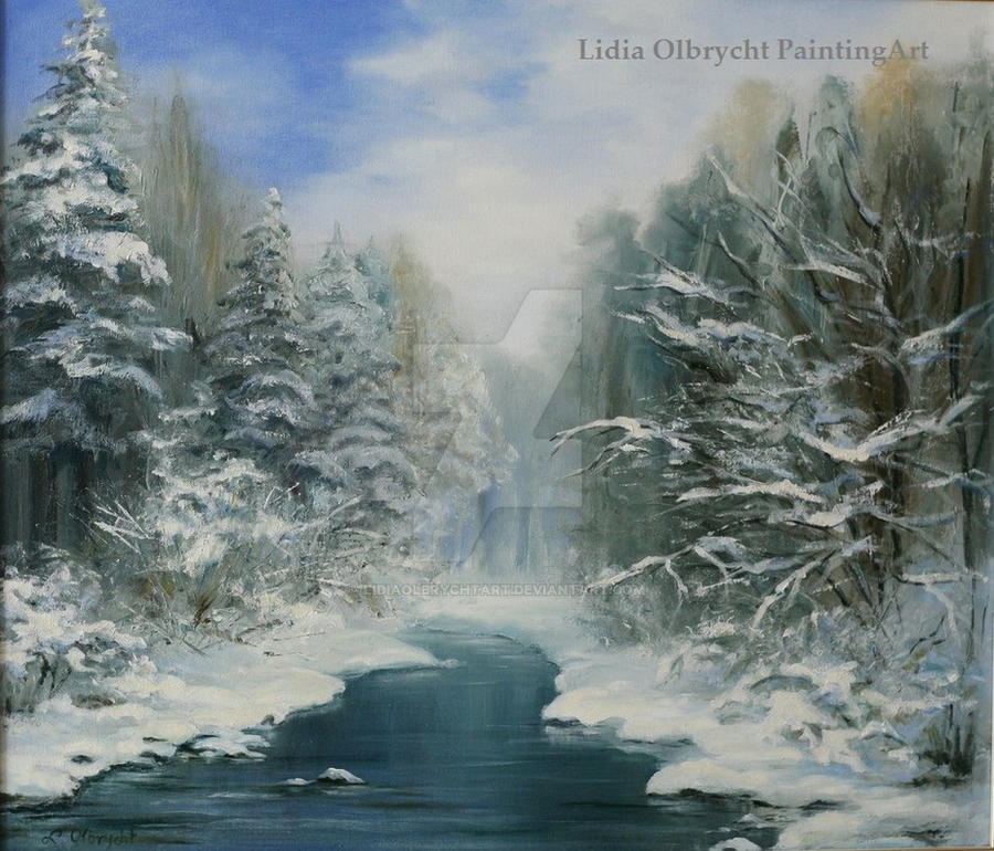 Zima/Winter/ oil painting