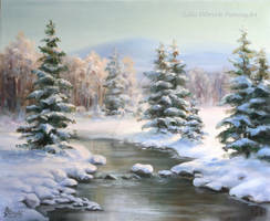 Winter in the Carpathians/ oil painting