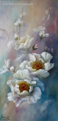 White Roses Impression/ oil painting