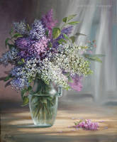 Flowers Lilacs/ oil painting