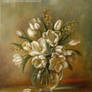 White Tulips / Oil painting on canvas