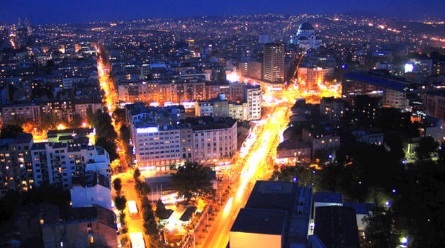 Belgrade night skyline