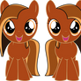 Excited filly tanned twins