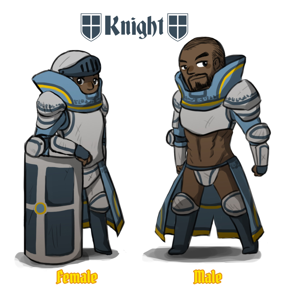 Reverse game stereotype design - Knight