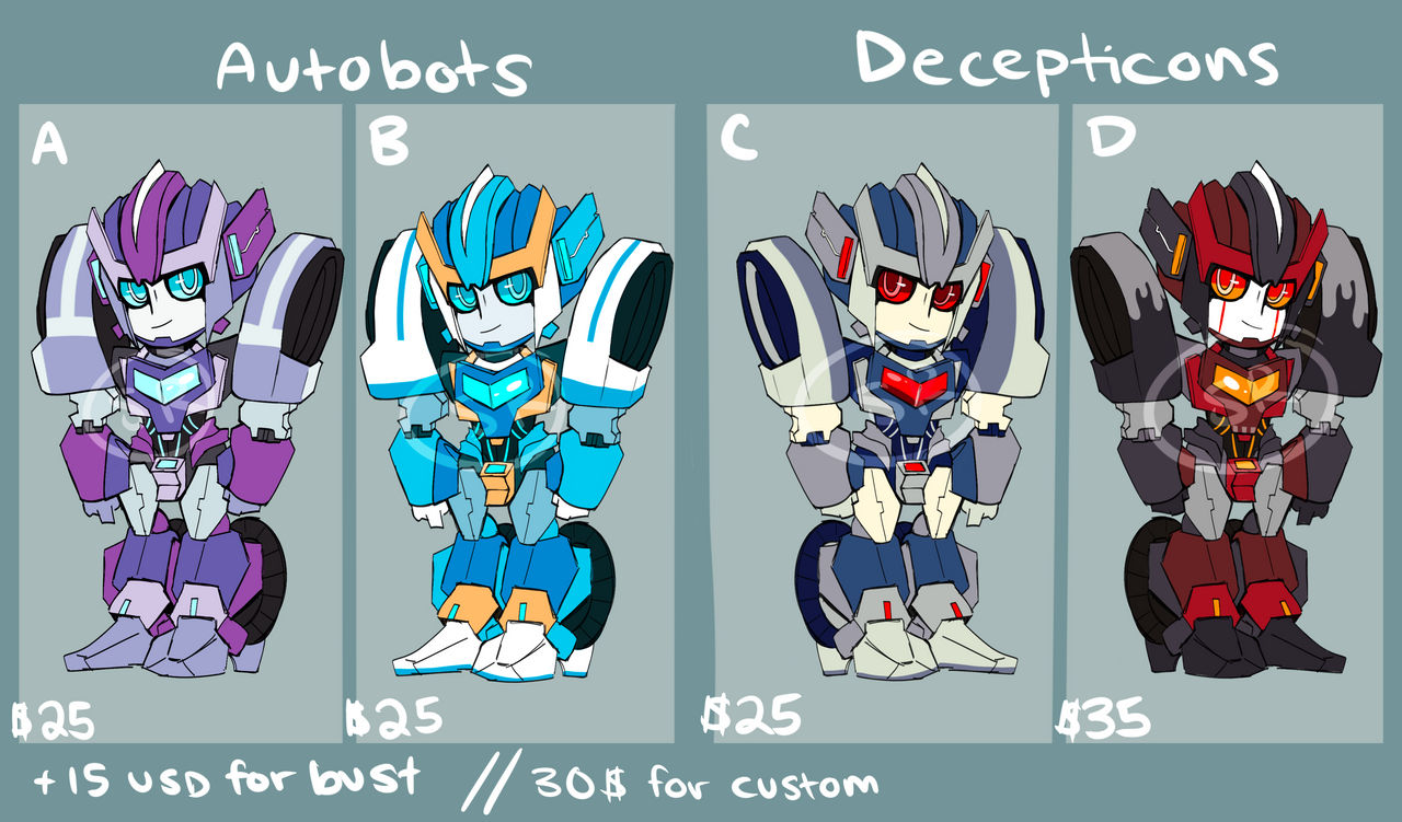 JANUARY TRANSFORMERS CHIBI ADOPTS (4/4 OPEN) by snomrights on DeviantArt