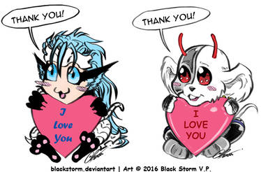 Chibi Grimmjow and Vinnie -Thank You-
