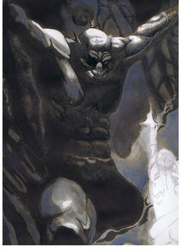 Rendering stage with pen for Frazetta study