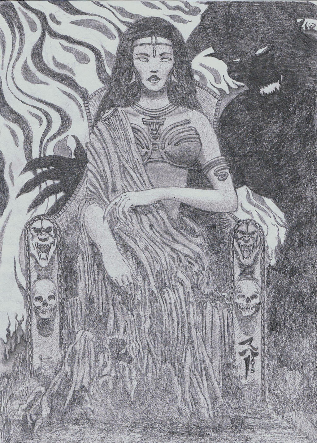 Ghoul Queen 2 - pencil sketch