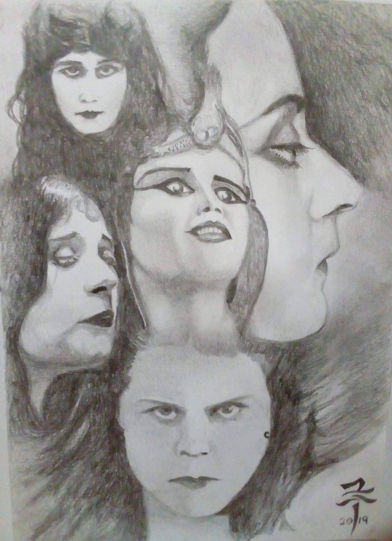 Woman Of Many Faces - Theda Sketch - 2019
