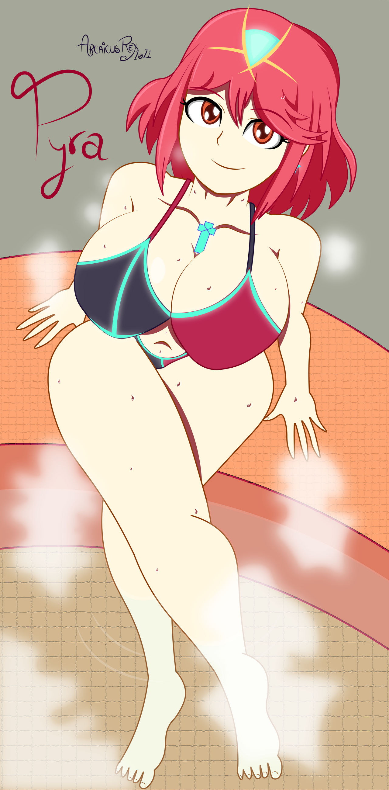 Pyra with sexy bikini swimsuit (fanart)