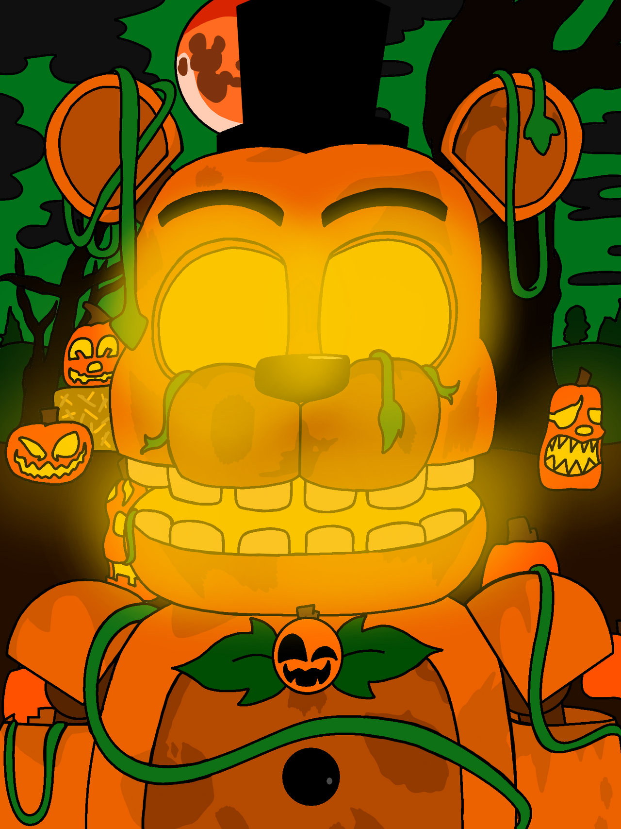 Pumpkin Withered Freddy by SniperBon on DeviantArt