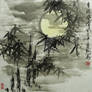 Ink wash painting_Moon Bamboo