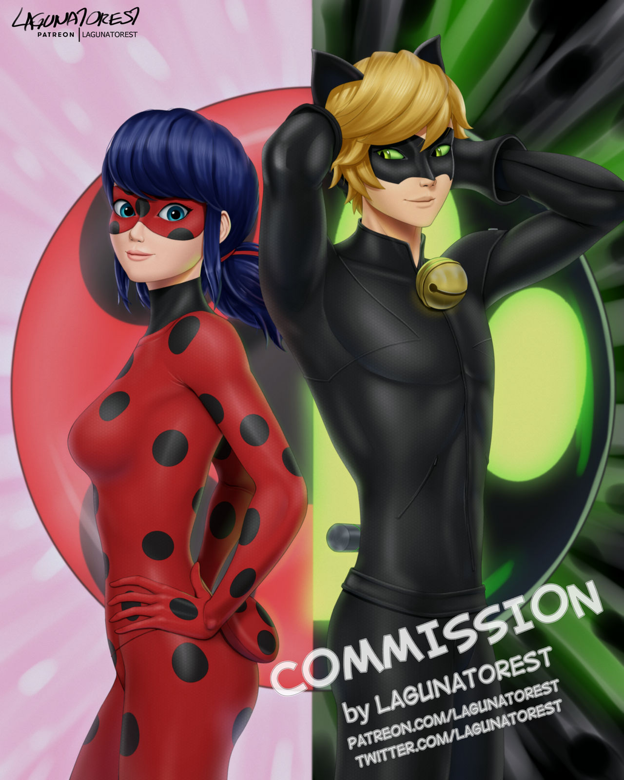 Commission Ladybug Commission - Miraculous Ladybug and Cat Noir by LagunaTorest on DeviantArt
