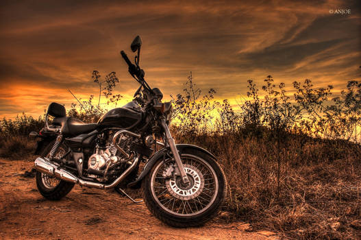 Bajaj Avenger at Sunset