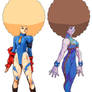 Cammy and Chun-Li with Afros