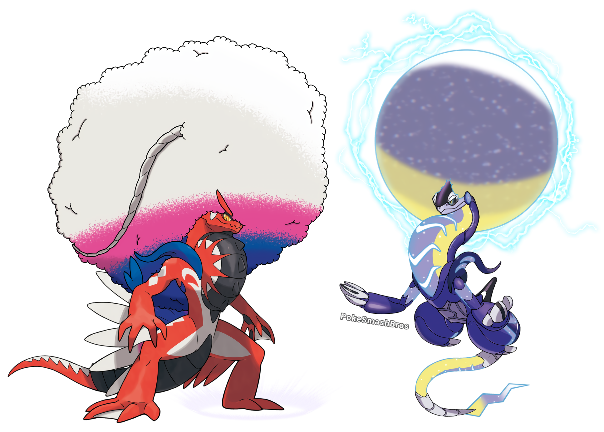 Afro Koraidon and Miraidon by PokeSmashBros on DeviantArt