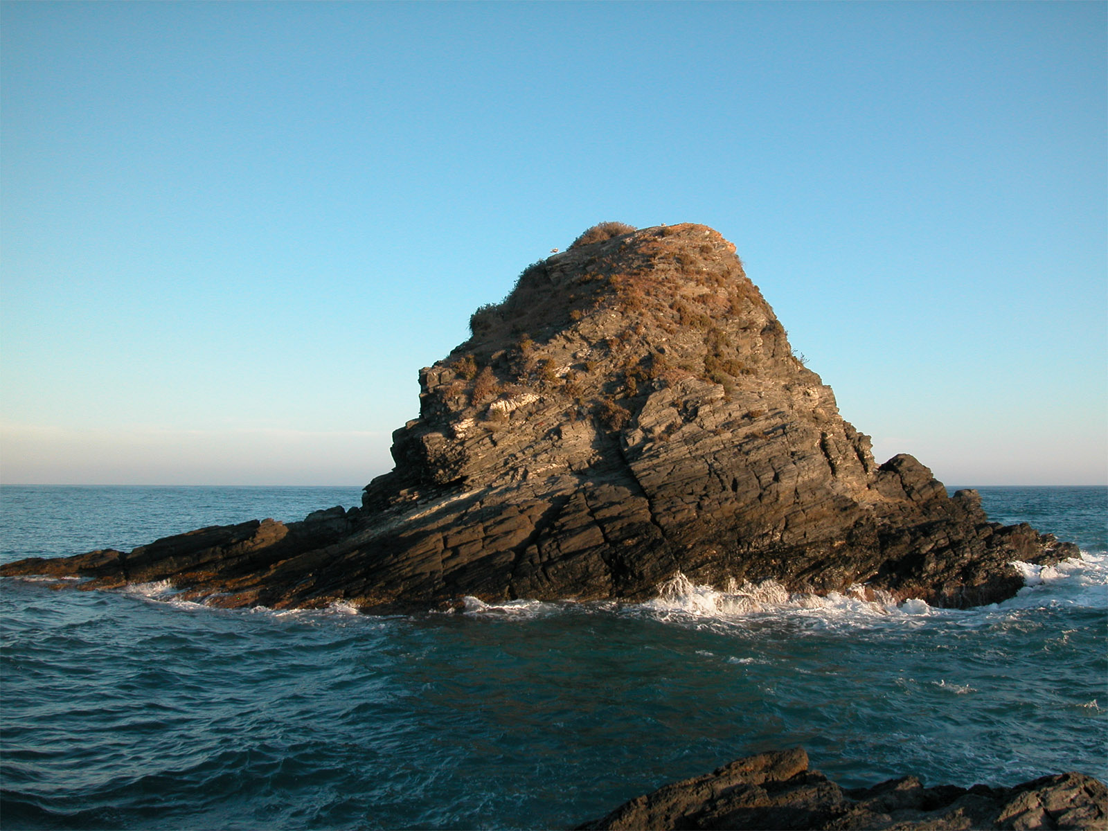 big rock at sea