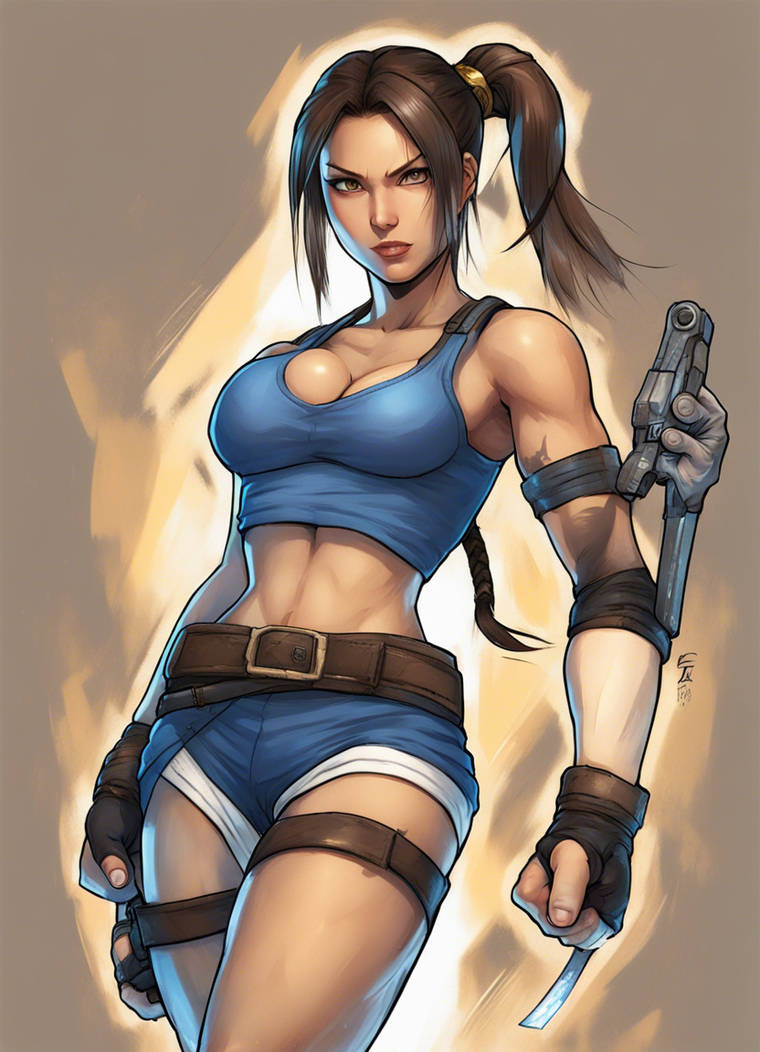 Fusion of Lara Croft and Chun-Li