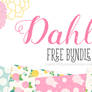 FREE Bundle - Dahlia Clipart - Patterns - Stickers