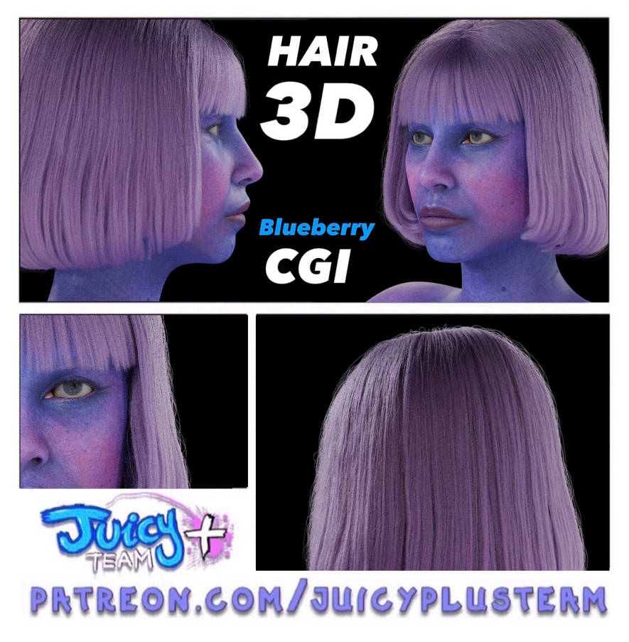 Foxlo 3D Hair, Eyebrows and Eyelashes (Blueberry) by Juicyplusteam on ...