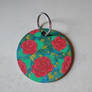 Hand Painted Rose Keychain
