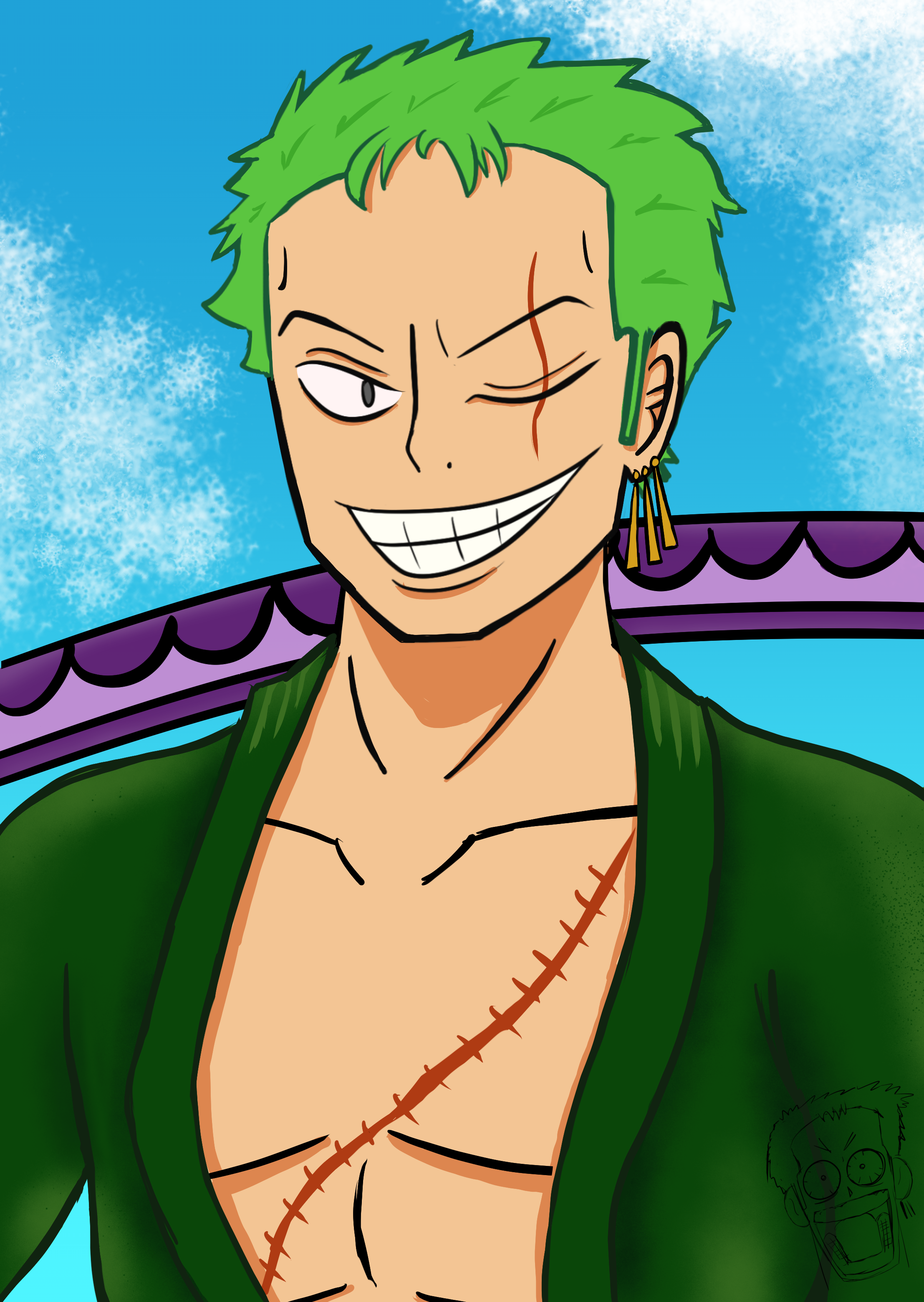 Roronoa Zoro face by Gkenzo on DeviantArt