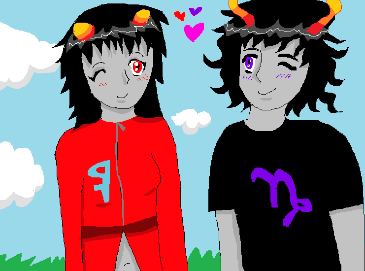 my art of me and my husband :3