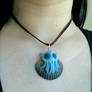 Handmade Clay Octopus on Natural Shell Pendant