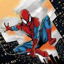 Spider-Man Web Swinging Through the City