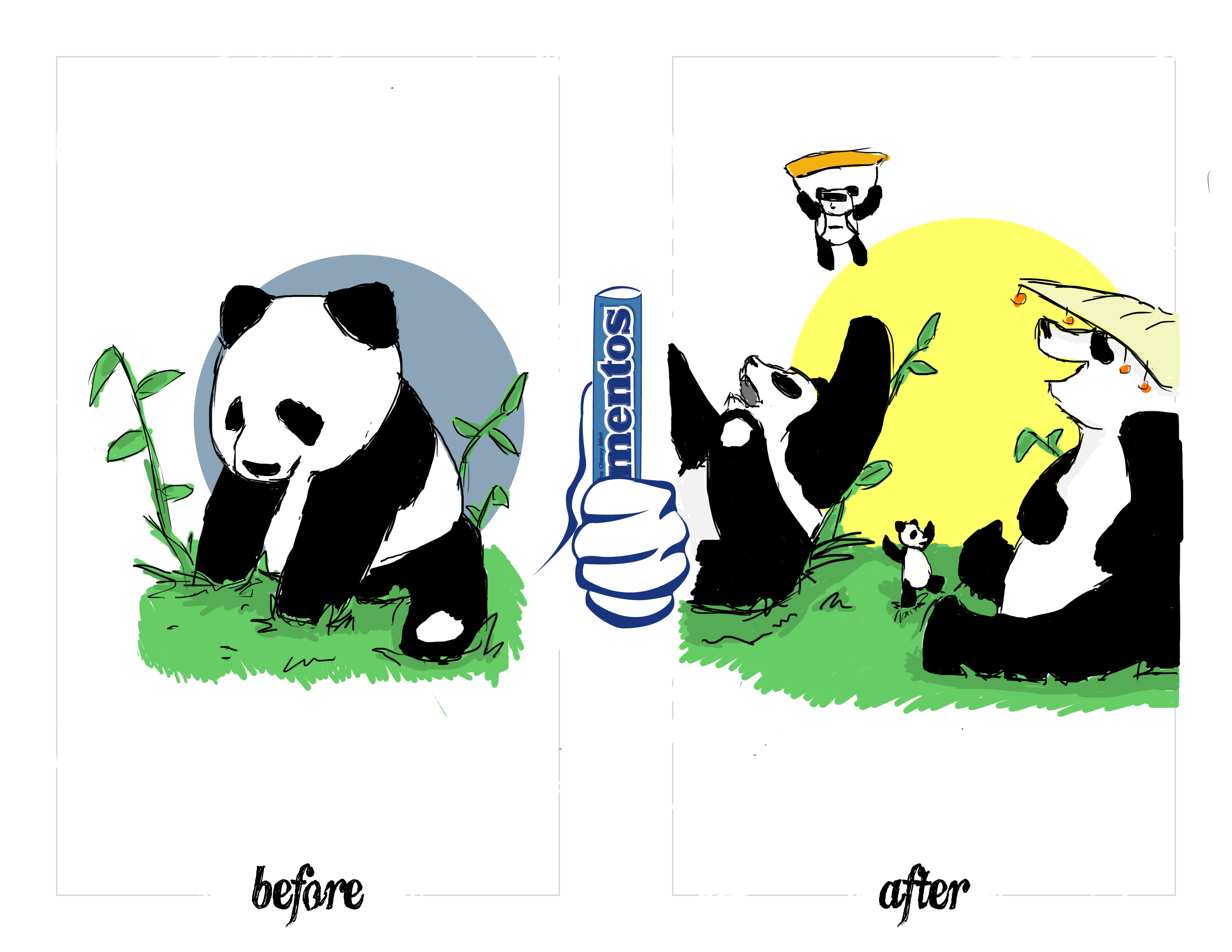 Mentos make panda happy