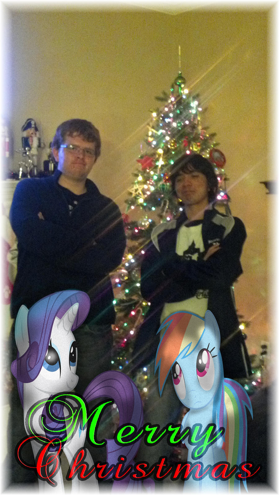 Brandon and Gage w/Rainbow Dash and Rarity