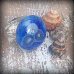 Royal Blue fused glass ring