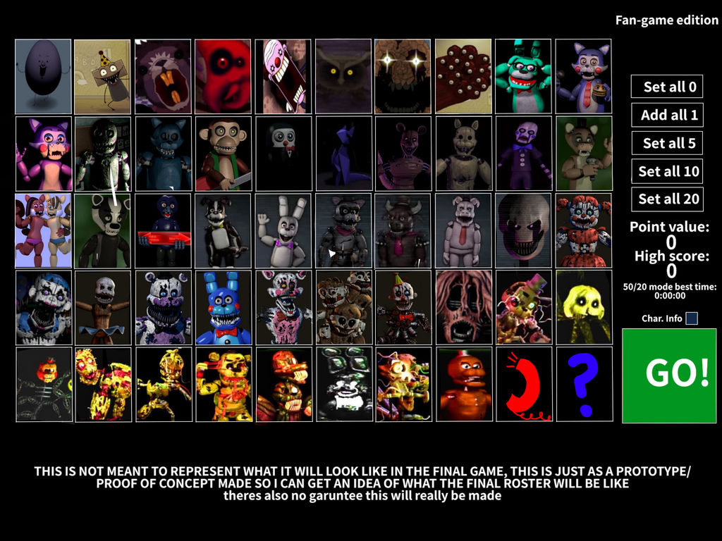 FNAF UCN, fan game edition: roster by jackzgaming101 on DeviantArt