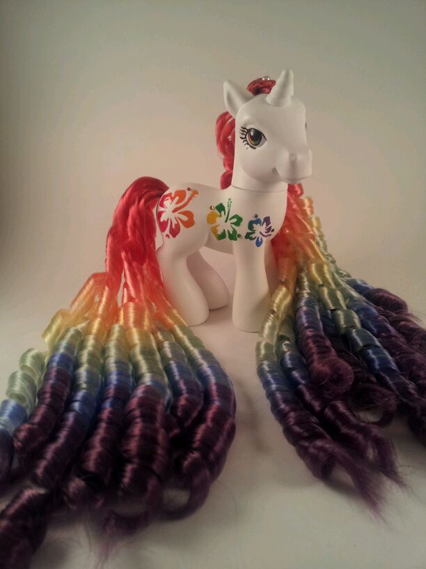 Rainbow Hibiscus - custom pony