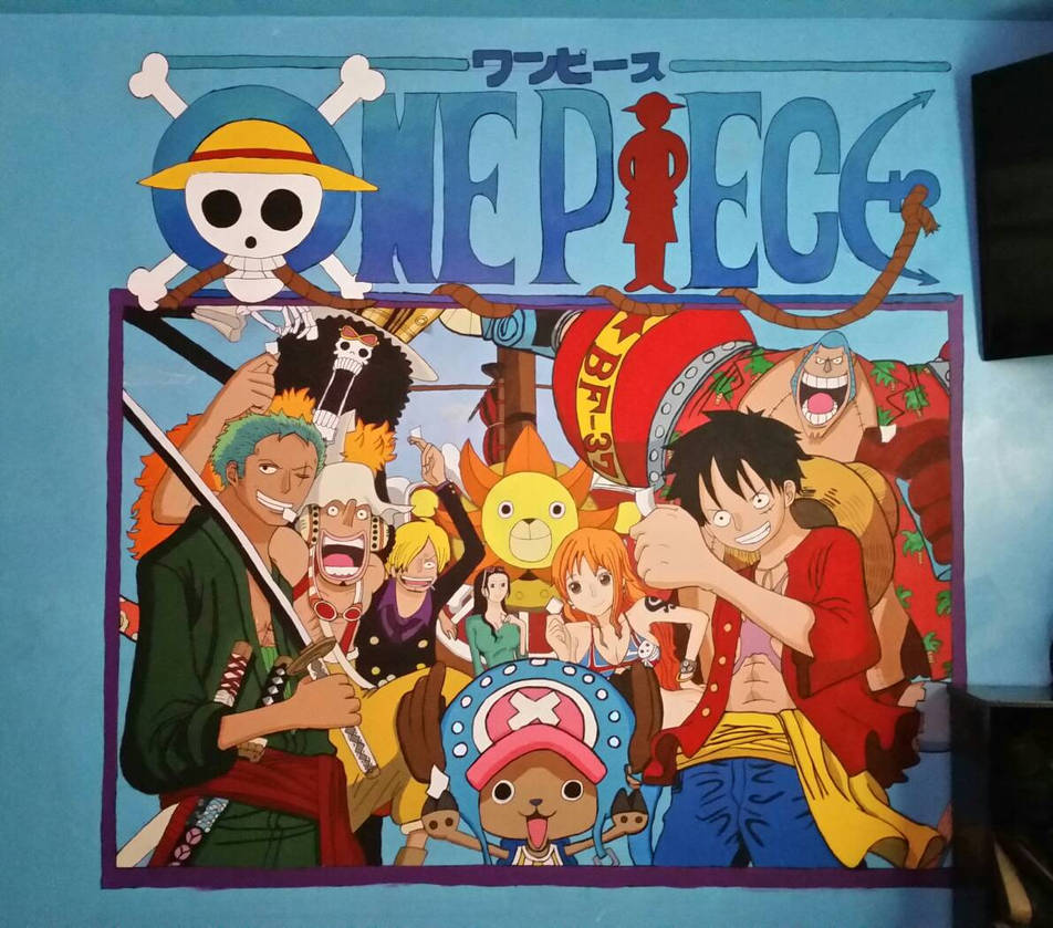 complete One Piece wall painting