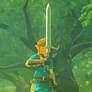 Master Sword in hand