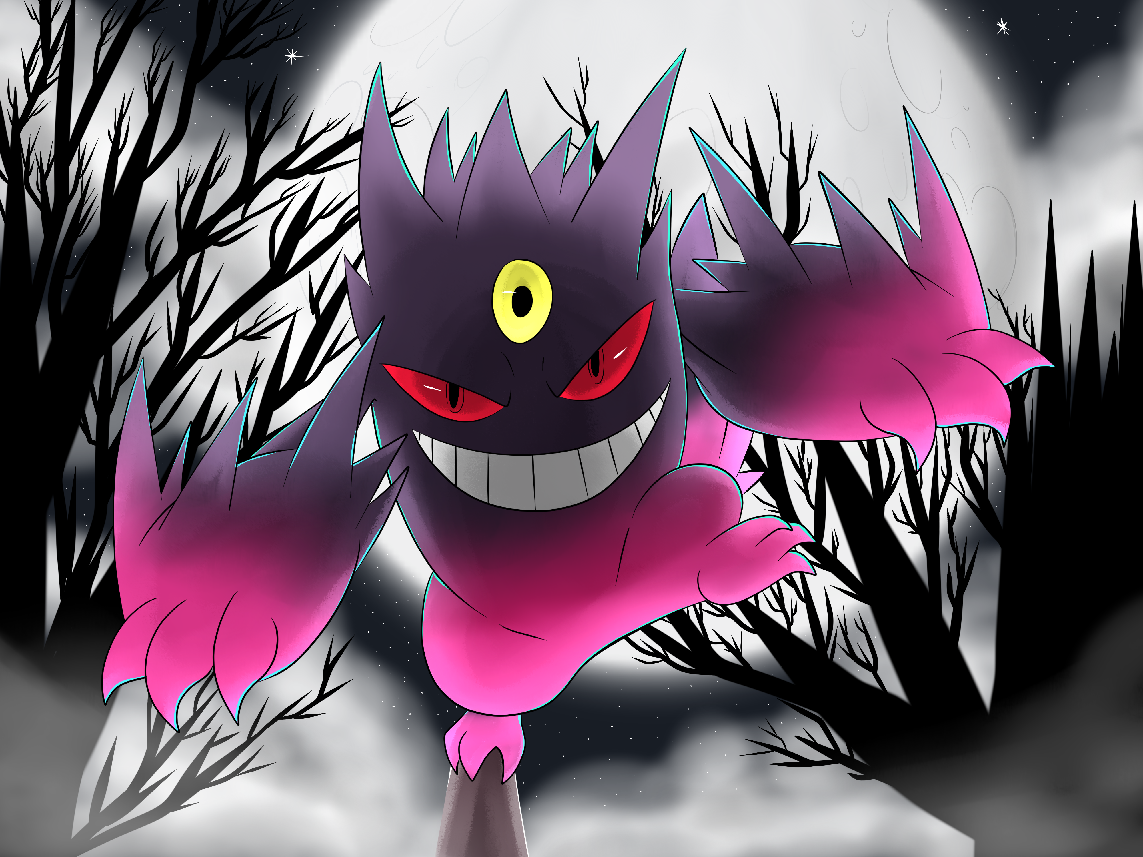 Shiny Mega Gengar Fanart by JazminkART on DeviantArt