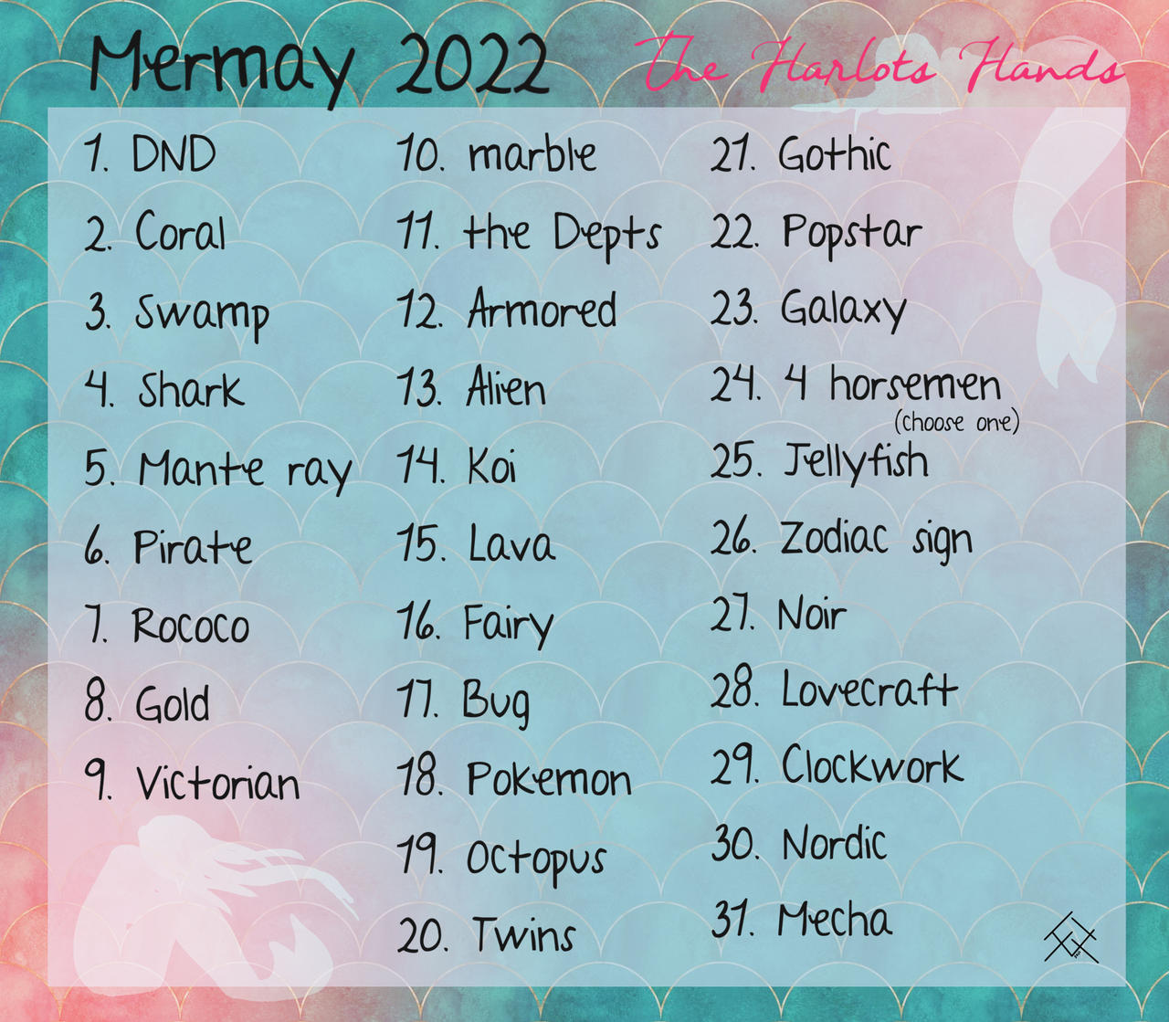 My Mermay list by TheHarlotsHand on DeviantArt