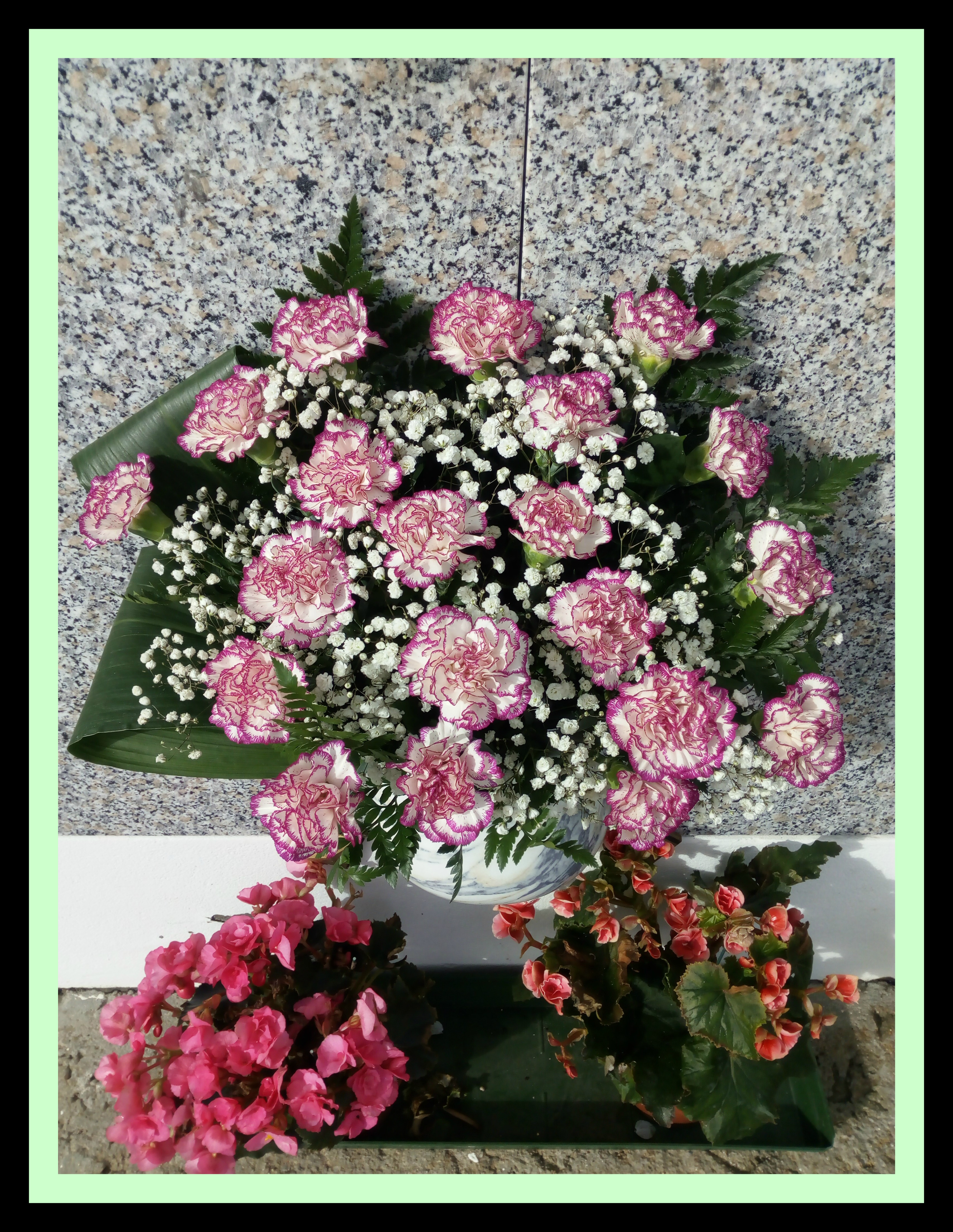 Flowers on the grave of my parents