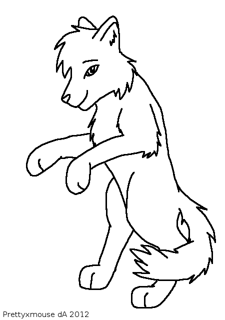 Free Standing Wolf Lineart~