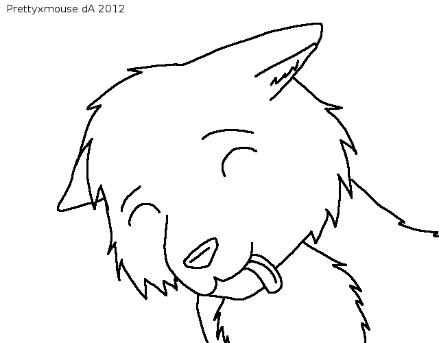 Free Silly Wolf Lineart~