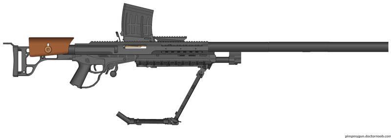 a pmg recreation of the anzio 20 mm sniper rifle