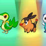 Tepig, Oshawott and Snivy