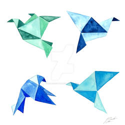 Origami Birds by GisaPizzatto