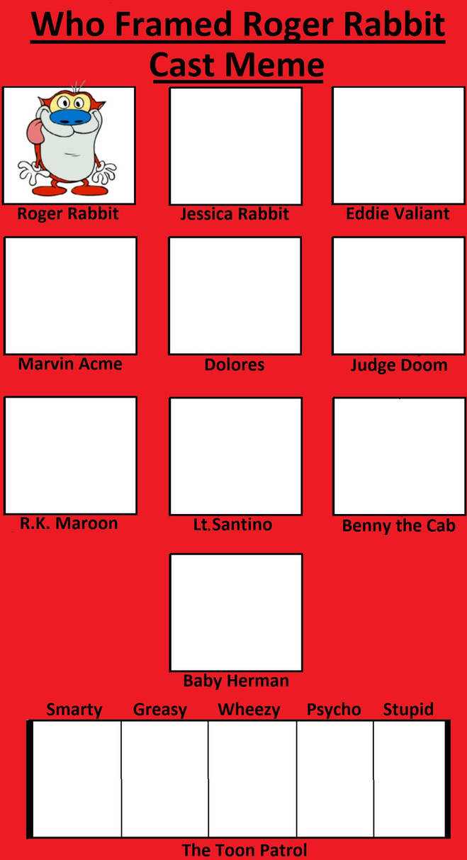 WhoFramed Roger Rabbit Cast Meme By Santi (test 1) by gumballnetworkcu ...