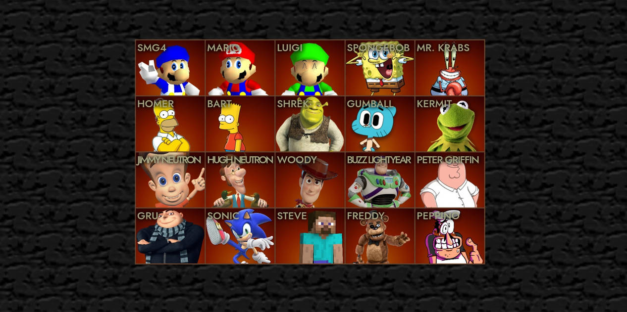 Cartoon Fighters Deviantart Roster Super Meme Fighters Roster Version 0.2.0. by gumballnetworkcu on DeviantArt