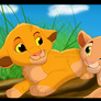 Baby Simba and Nala